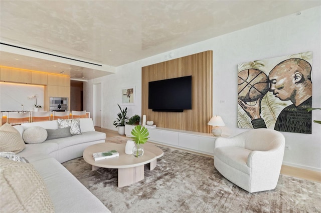 living room with wood-type flooring