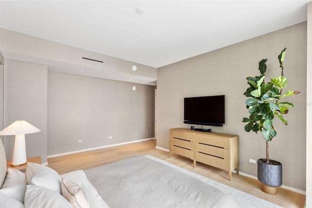 living room featuring light hardwood / wood-style flooring