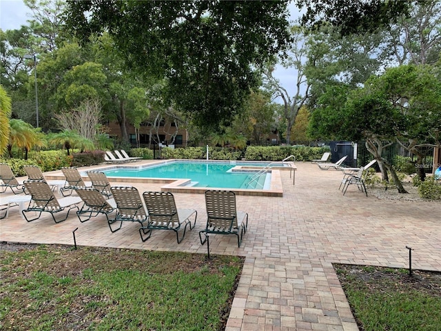 view of pool with a patio area