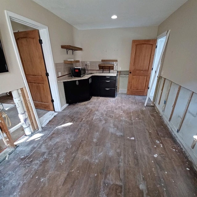 kitchen with hardwood / wood-style flooring