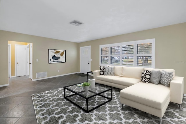 view of tiled living room