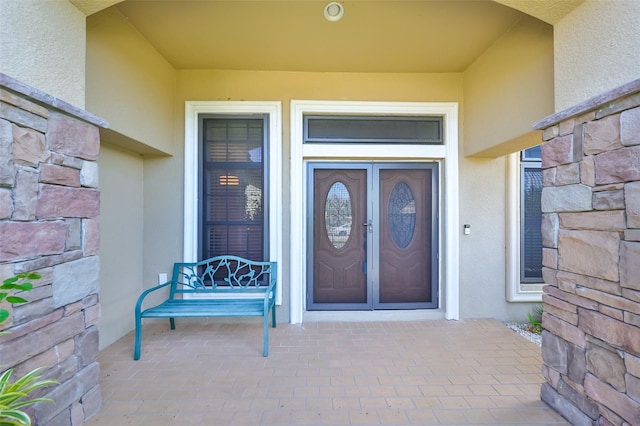 doorway to property with french doors