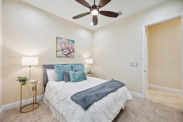 bedroom with ceiling fan