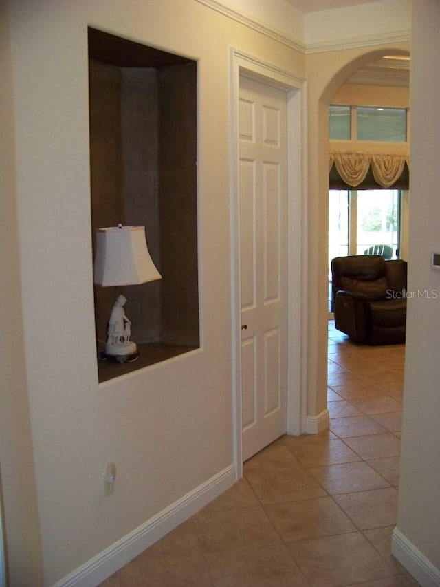 corridor with tile patterned floors