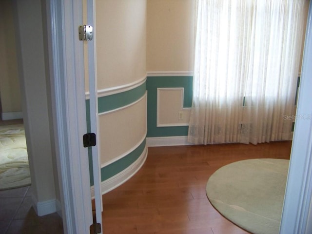 interior space with hardwood / wood-style flooring