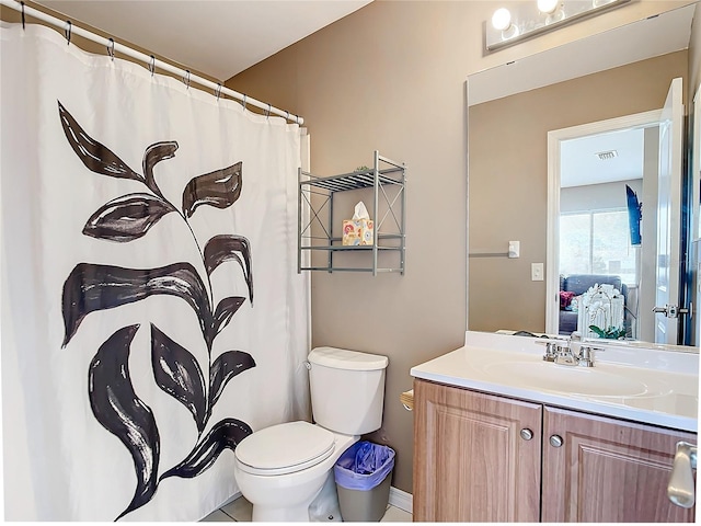 7518 Lyncrest St, North Port, FL 34287 - full bath featuring vanity, toilet, and a shower with shower curtain