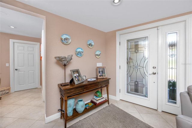 view of tiled entrance foyer