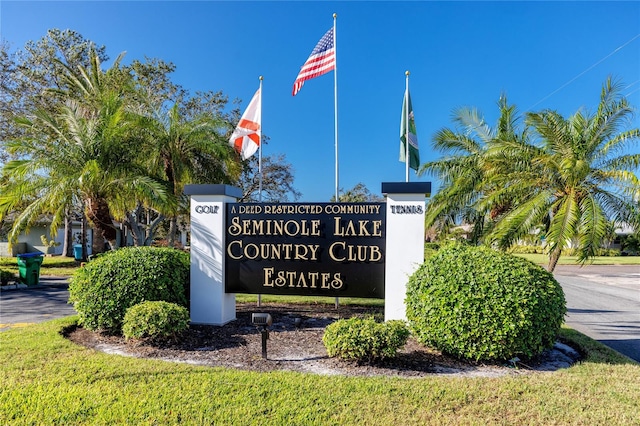 view of community sign