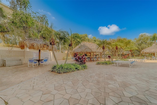 view of patio with a gazebo