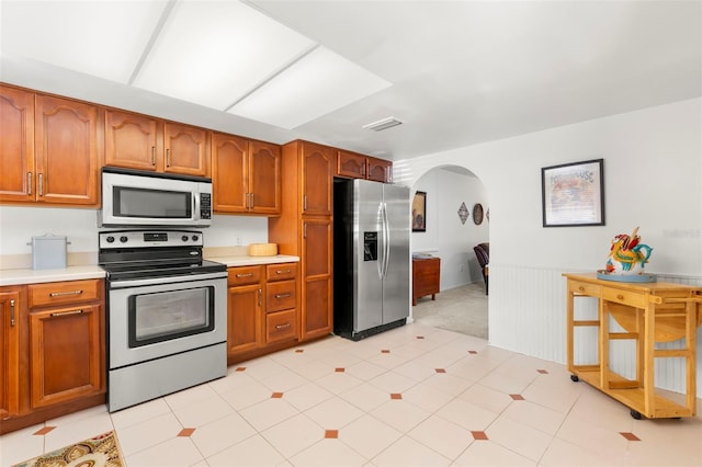 kitchen with appliances with stainless steel finishes