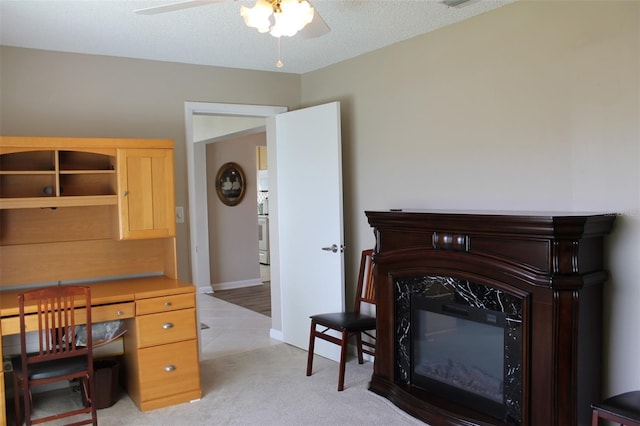 4460 95th Ave N Unit 1, Pinellas Park, FL 33782 - office space featuring light carpet, a glass covered fireplace, and ceiling fan