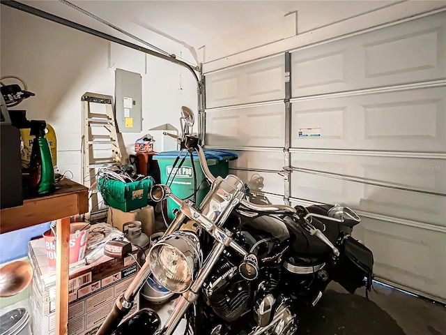 garage featuring electric panel