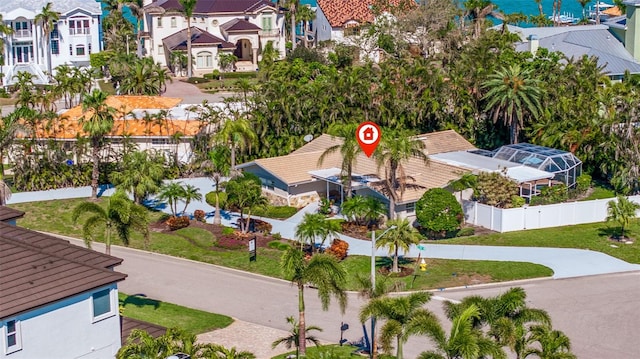 aerial view with a residential view