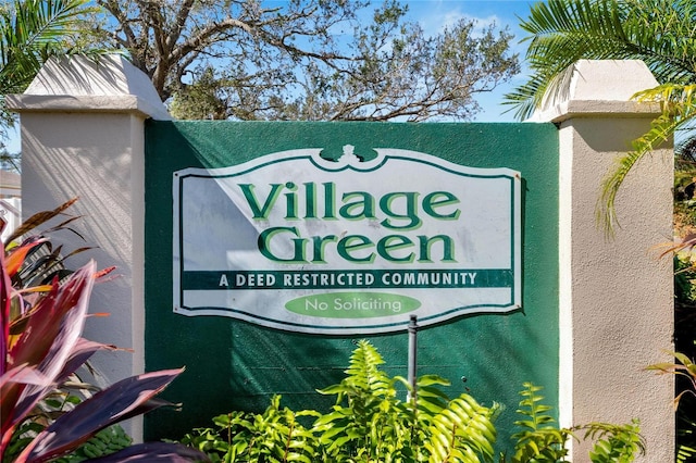 view of community sign