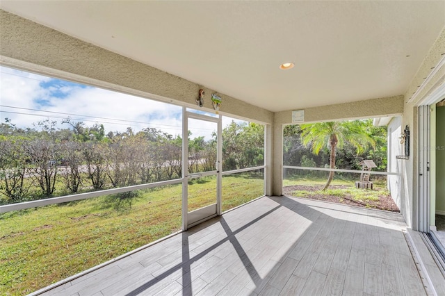 view of unfurnished sunroom