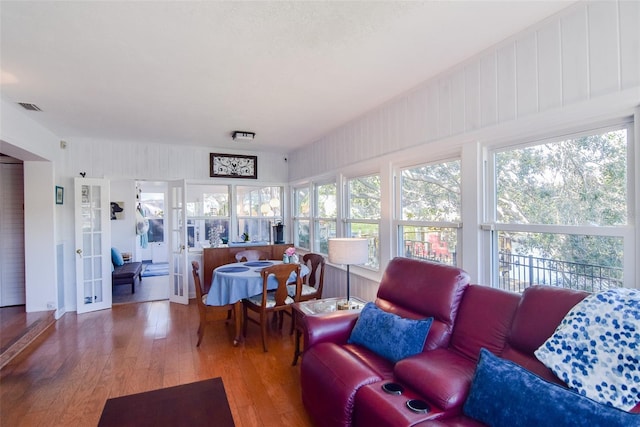 living room featuring hardwood / wood-style flooring