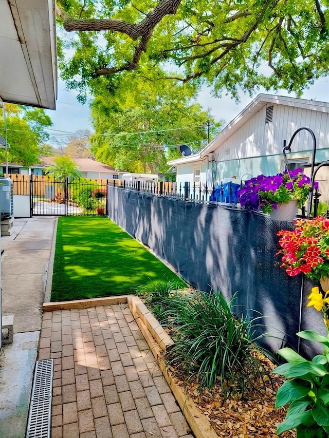 view of yard with fence
