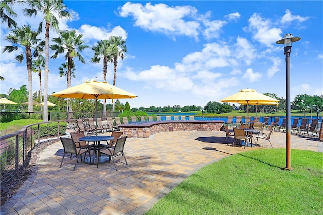 view of patio / terrace with a pool