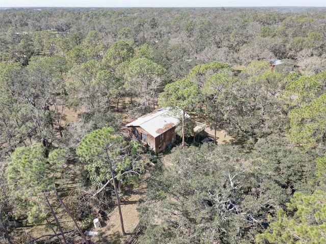 drone / aerial view with a forest view