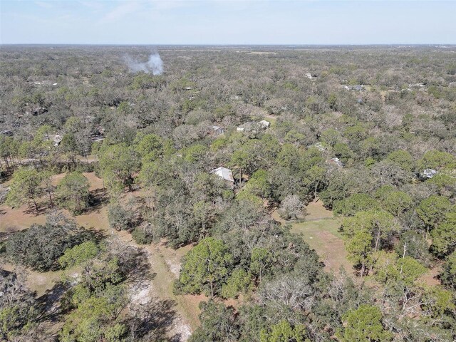 bird's eye view featuring a view of trees