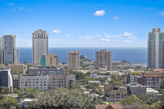 view of city featuring a water view