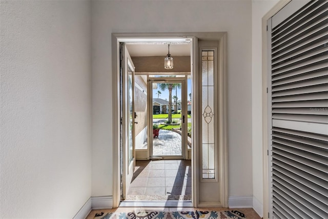 view of tiled entrance foyer