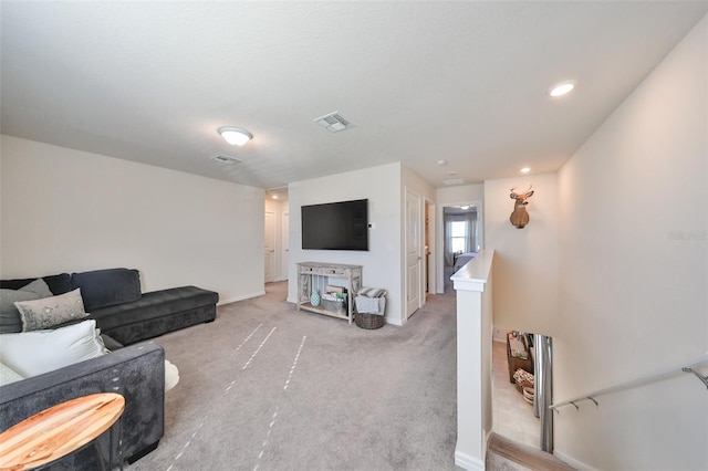 living room with carpet floors