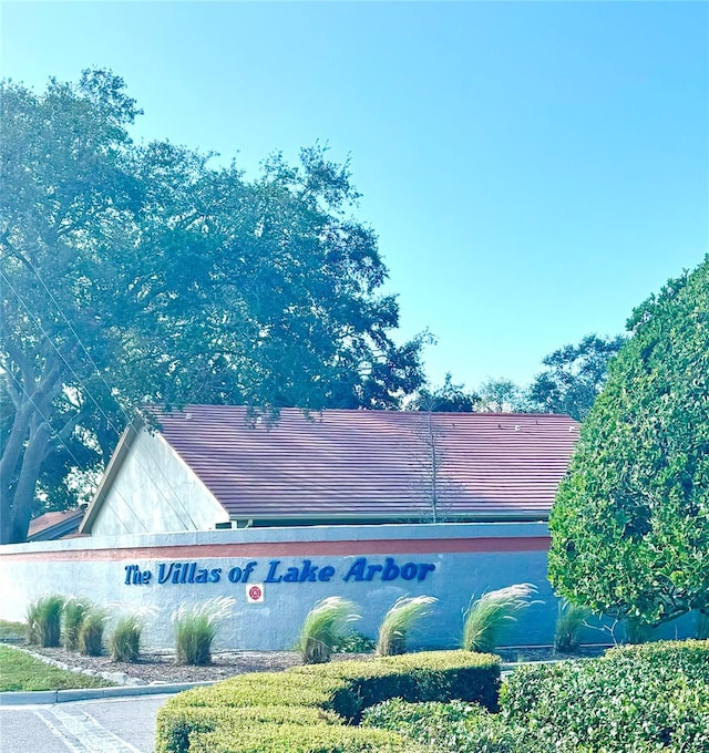 view of community sign