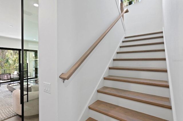 stairway with a wealth of natural light