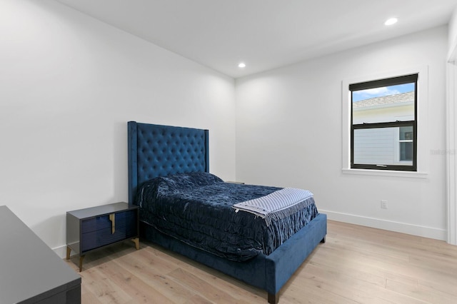 bedroom featuring light wood-type flooring