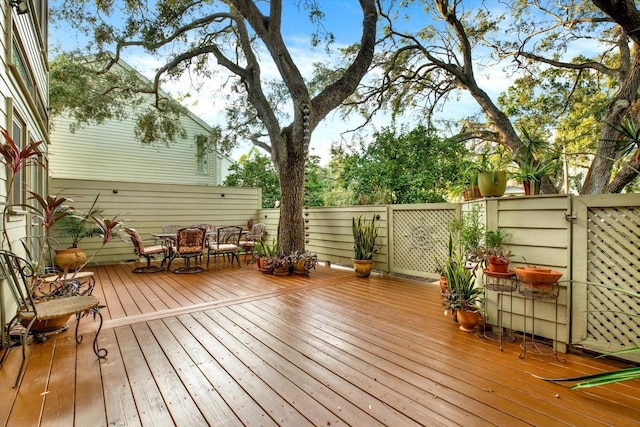 view of wooden deck