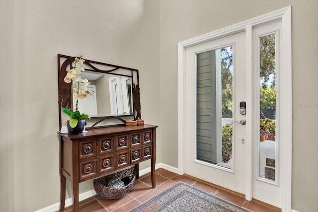 entrance foyer with tile patterned floors