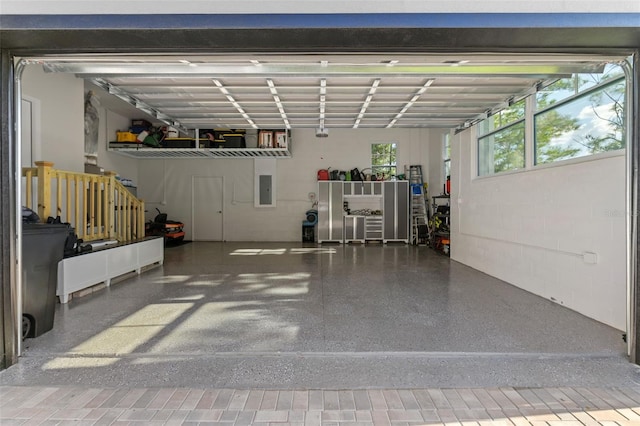 garage with electric panel