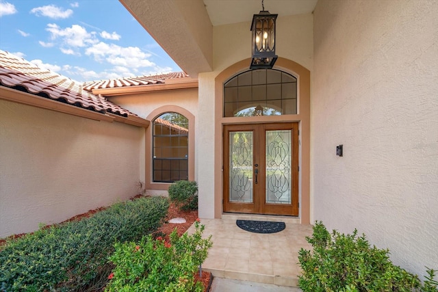 entrance to property with french doors