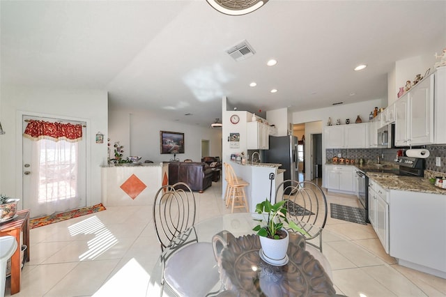 view of tiled dining room