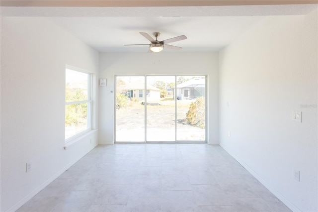 empty room with ceiling fan