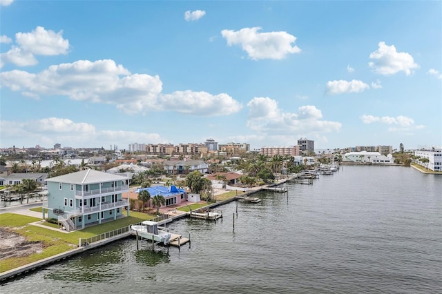 339 55th Ave, St Pete Beach, FL 33706 - water view featuring a boat dock and nearby urban area