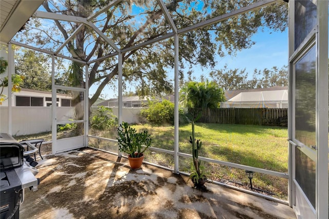 view of unfurnished sunroom