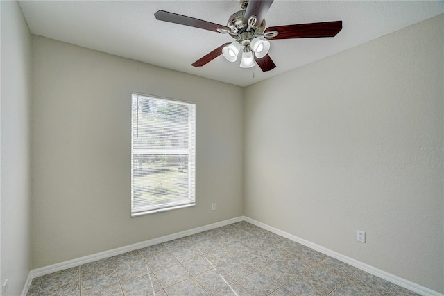 3776 Junction St, North Port, FL 34288 - empty room with ceiling fan, baseboards, and light tile patterned floors