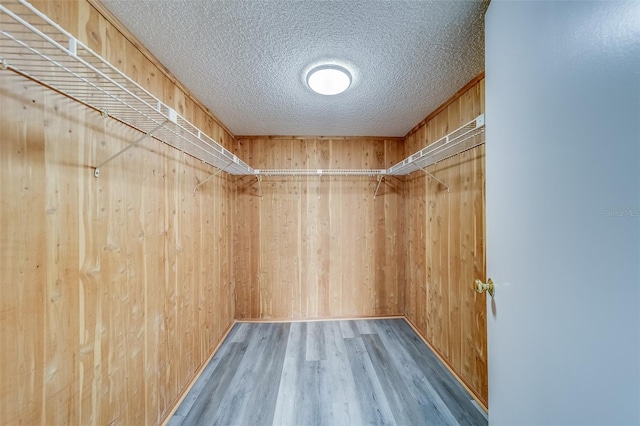 walk in closet featuring hardwood / wood-style floors