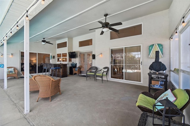 view of patio with ceiling fan