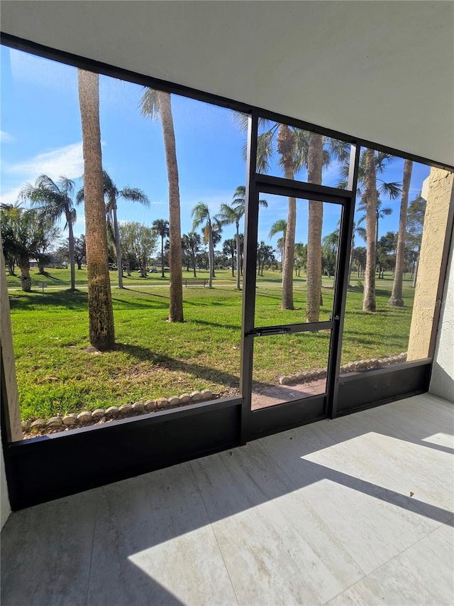 view of unfurnished sunroom