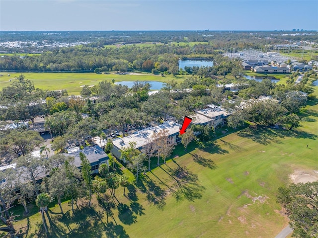 birds eye view of property featuring a rural view and a water view