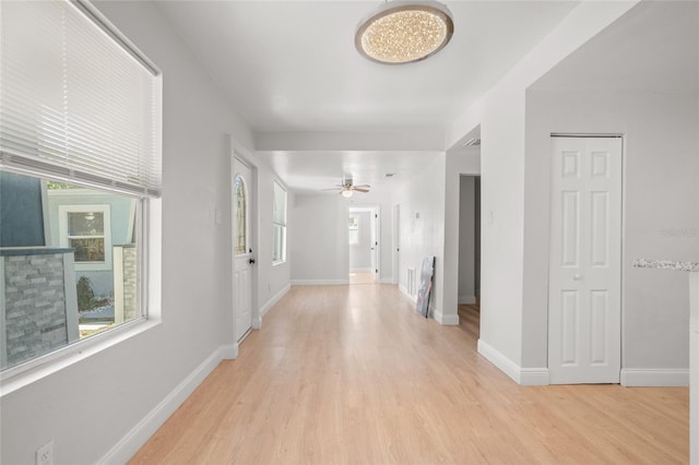 hallway featuring light hardwood / wood-style floors