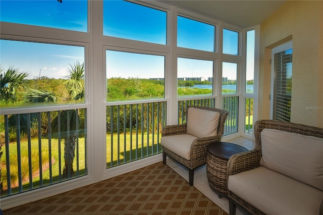 sunroom with plenty of natural light