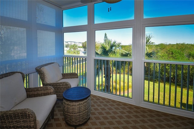 sunroom / solarium with a healthy amount of sunlight