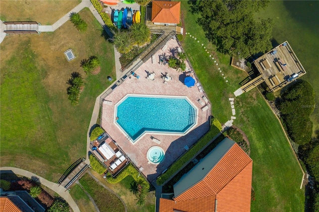 1515 Pinellas Bayway S Unit B28, Tierra Verde, FL 33715 - drone / aerial view of a pool area