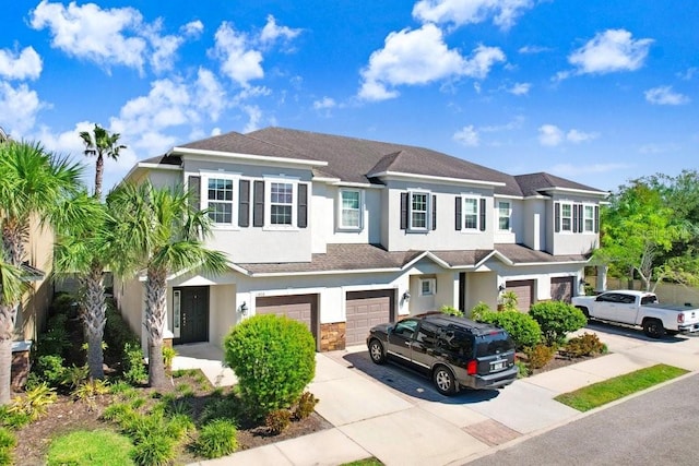 view of property with a garage