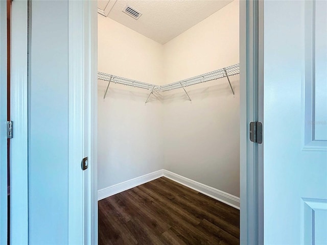 spacious closet with hardwood / wood-style flooring