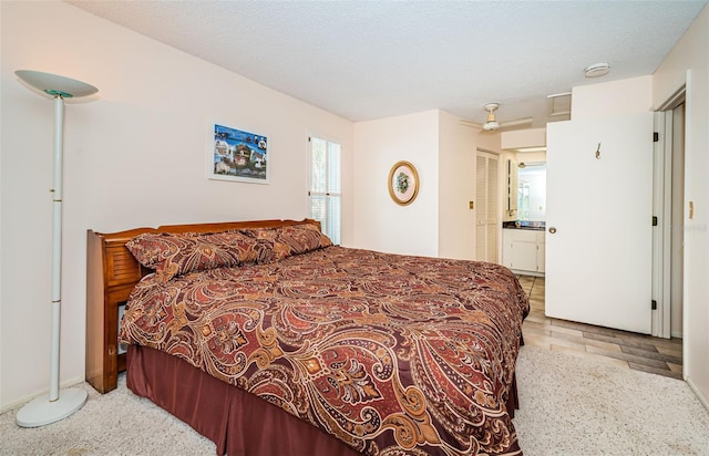 bedroom with a textured ceiling